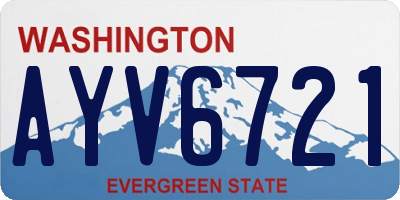 WA license plate AYV6721