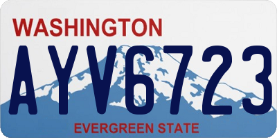 WA license plate AYV6723