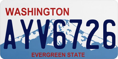 WA license plate AYV6726
