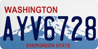 WA license plate AYV6728