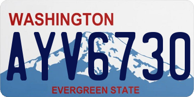 WA license plate AYV6730