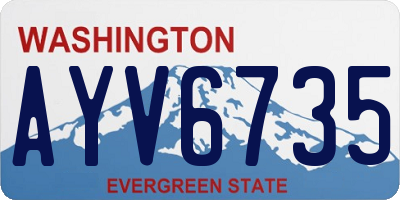 WA license plate AYV6735
