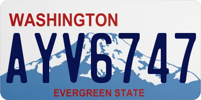 WA license plate AYV6747