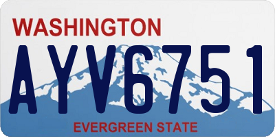 WA license plate AYV6751