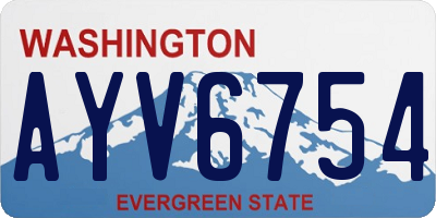 WA license plate AYV6754