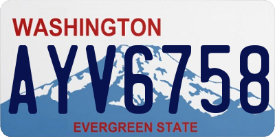 WA license plate AYV6758