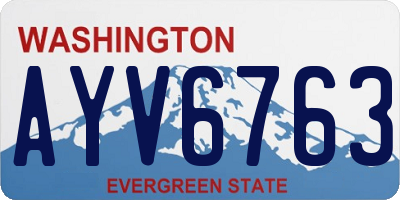 WA license plate AYV6763
