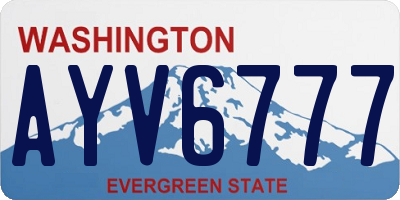WA license plate AYV6777