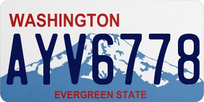 WA license plate AYV6778