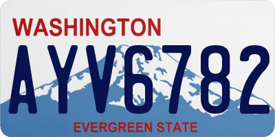 WA license plate AYV6782