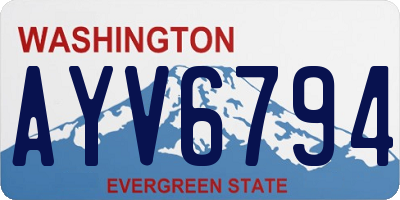WA license plate AYV6794