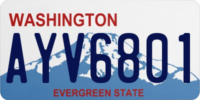 WA license plate AYV6801