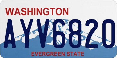 WA license plate AYV6820