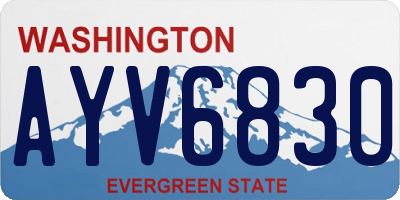 WA license plate AYV6830