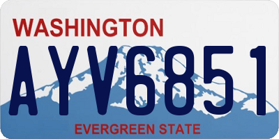 WA license plate AYV6851