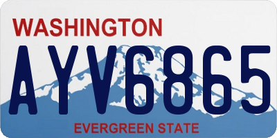 WA license plate AYV6865