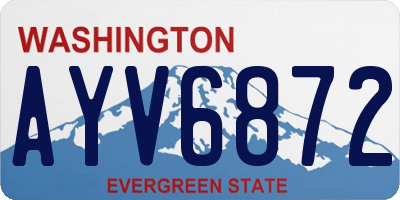 WA license plate AYV6872