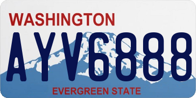 WA license plate AYV6888