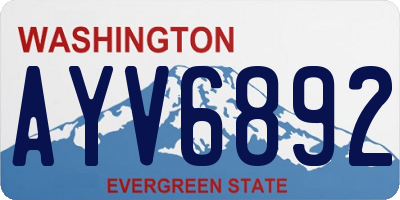 WA license plate AYV6892