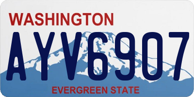 WA license plate AYV6907