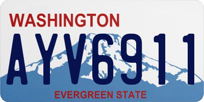 WA license plate AYV6911