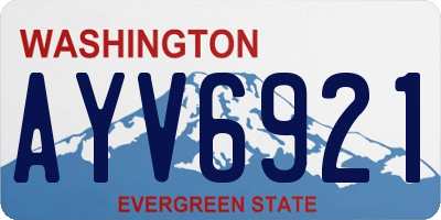 WA license plate AYV6921