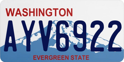WA license plate AYV6922
