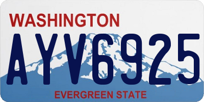 WA license plate AYV6925