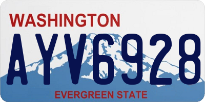 WA license plate AYV6928