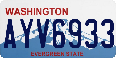 WA license plate AYV6933