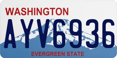 WA license plate AYV6936