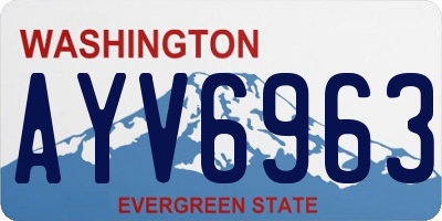 WA license plate AYV6963