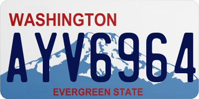 WA license plate AYV6964