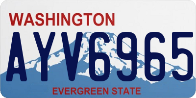 WA license plate AYV6965
