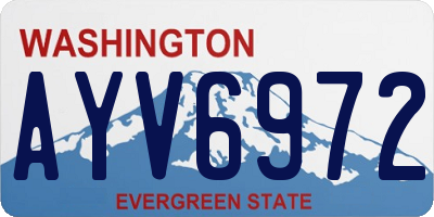 WA license plate AYV6972