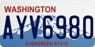 WA license plate AYV6980