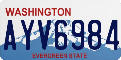 WA license plate AYV6984