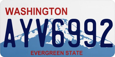 WA license plate AYV6992