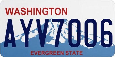 WA license plate AYV7006