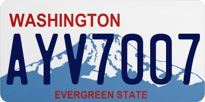 WA license plate AYV7007