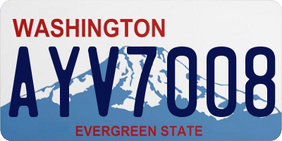 WA license plate AYV7008