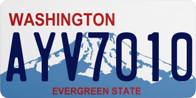 WA license plate AYV7010