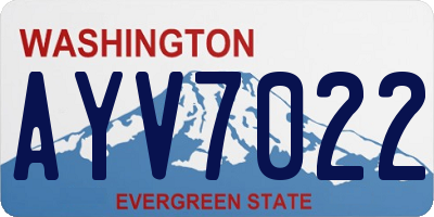 WA license plate AYV7022