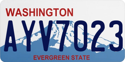 WA license plate AYV7023
