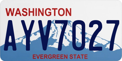WA license plate AYV7027