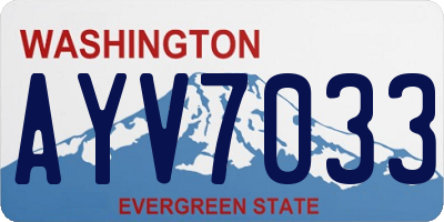WA license plate AYV7033