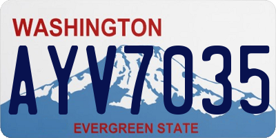 WA license plate AYV7035