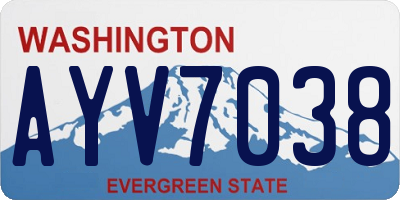 WA license plate AYV7038