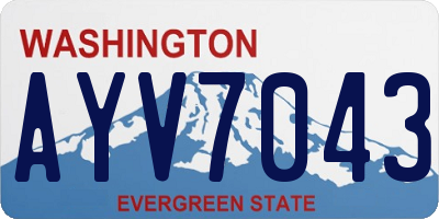 WA license plate AYV7043