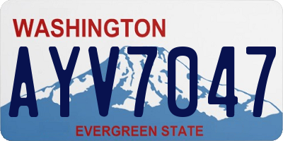 WA license plate AYV7047